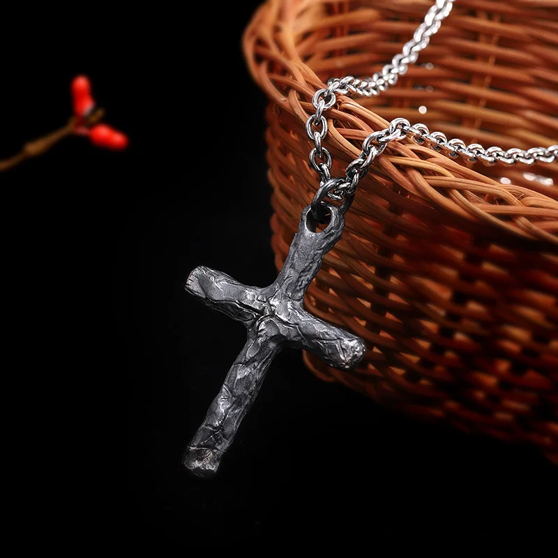 BOCAI Новый S925 серебро Состаренный персонализированный изысканный крест в форме