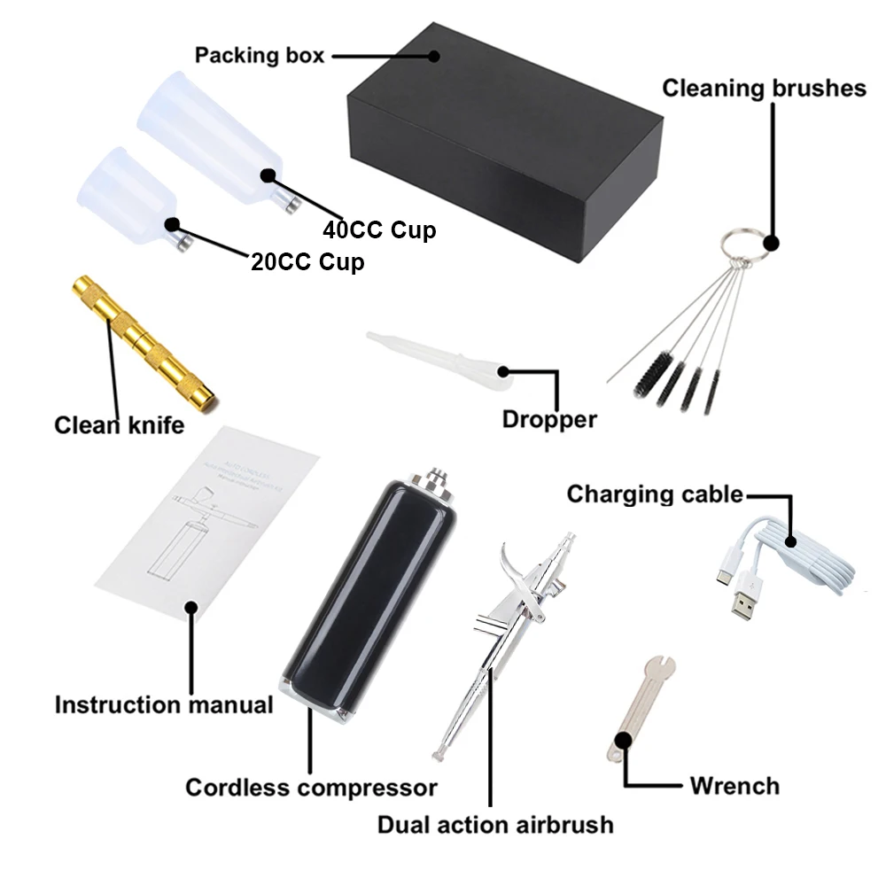 Дешевый аэрограф с комплектом компрессора 20CC 40CC ручка однодействия супер