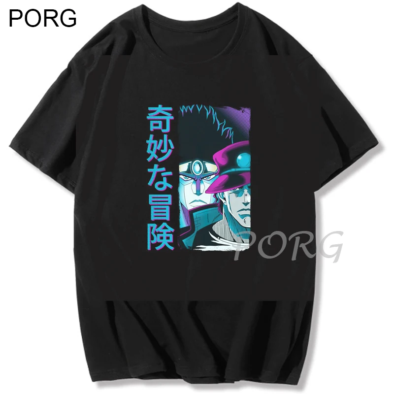 Черная футболка с принтом Vinegar Doppio JoJo's Bizarre Adventure Золотой ветер в стиле аниме
