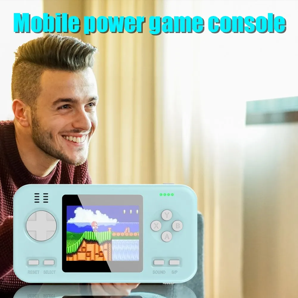 

Handheld Retro Game Console Game Player Power Bank 2.8 Inch Color Built-in 416 Classic Games Light Weight Easy to Carry Genuine