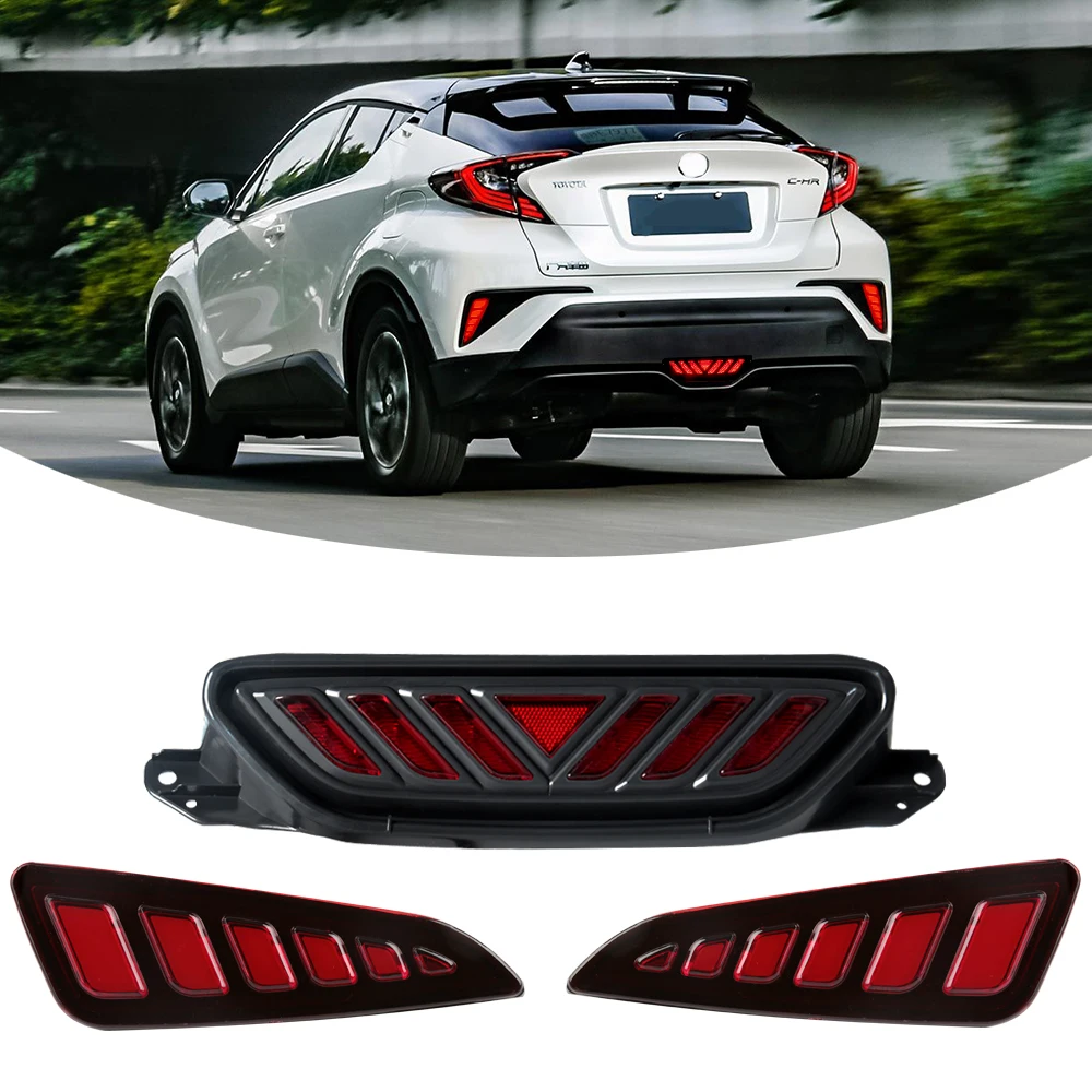 

Car LED Rear Bumper Brake Light Park Fog Lamp For Toyota C-HR CHR 2016 2017 2018 Auto Bulb Brake Signal light Reflector DRL