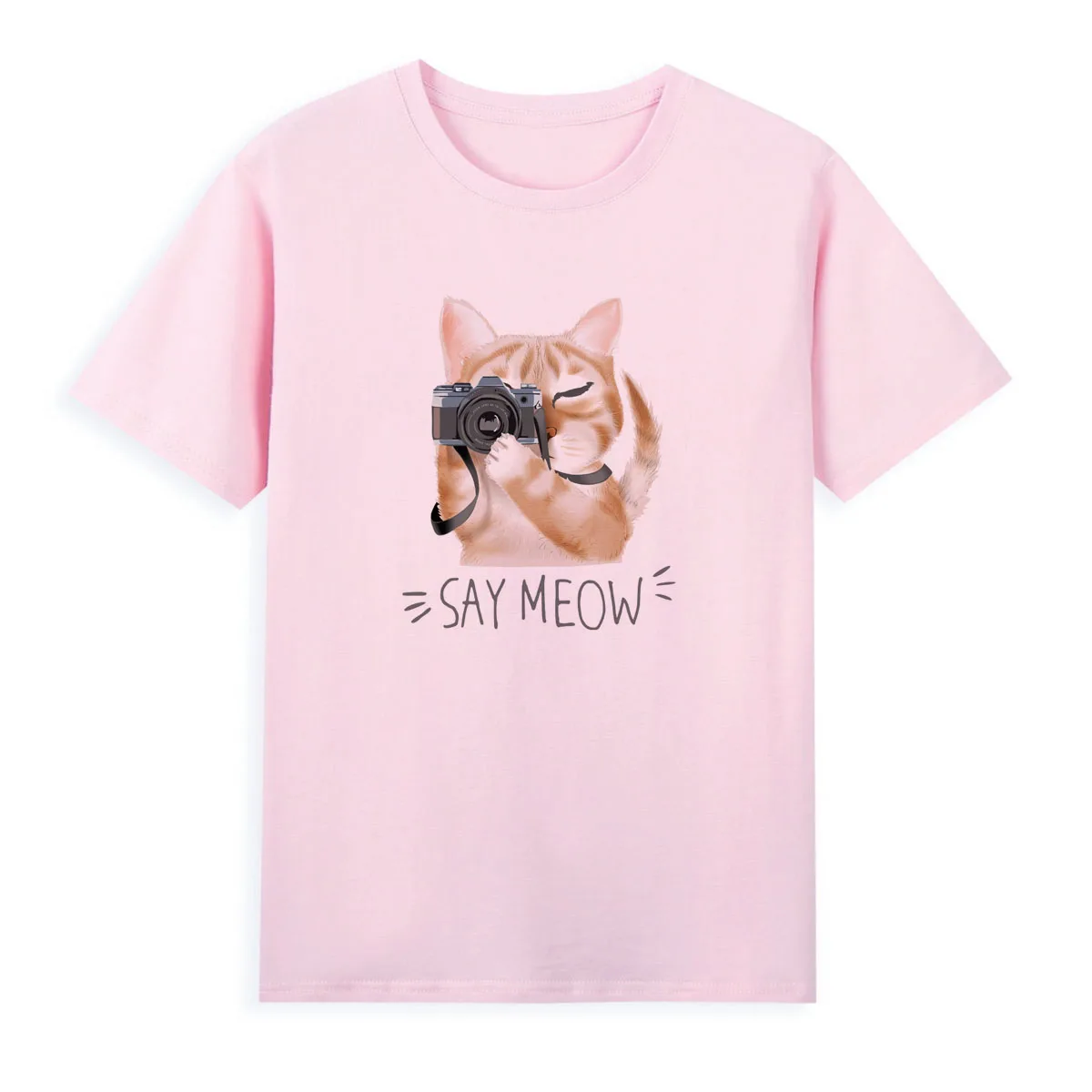 

Cute kitten pet print T-shirt Japanese style warm pet short sleeve Comfortable cool summer top for women A1-47