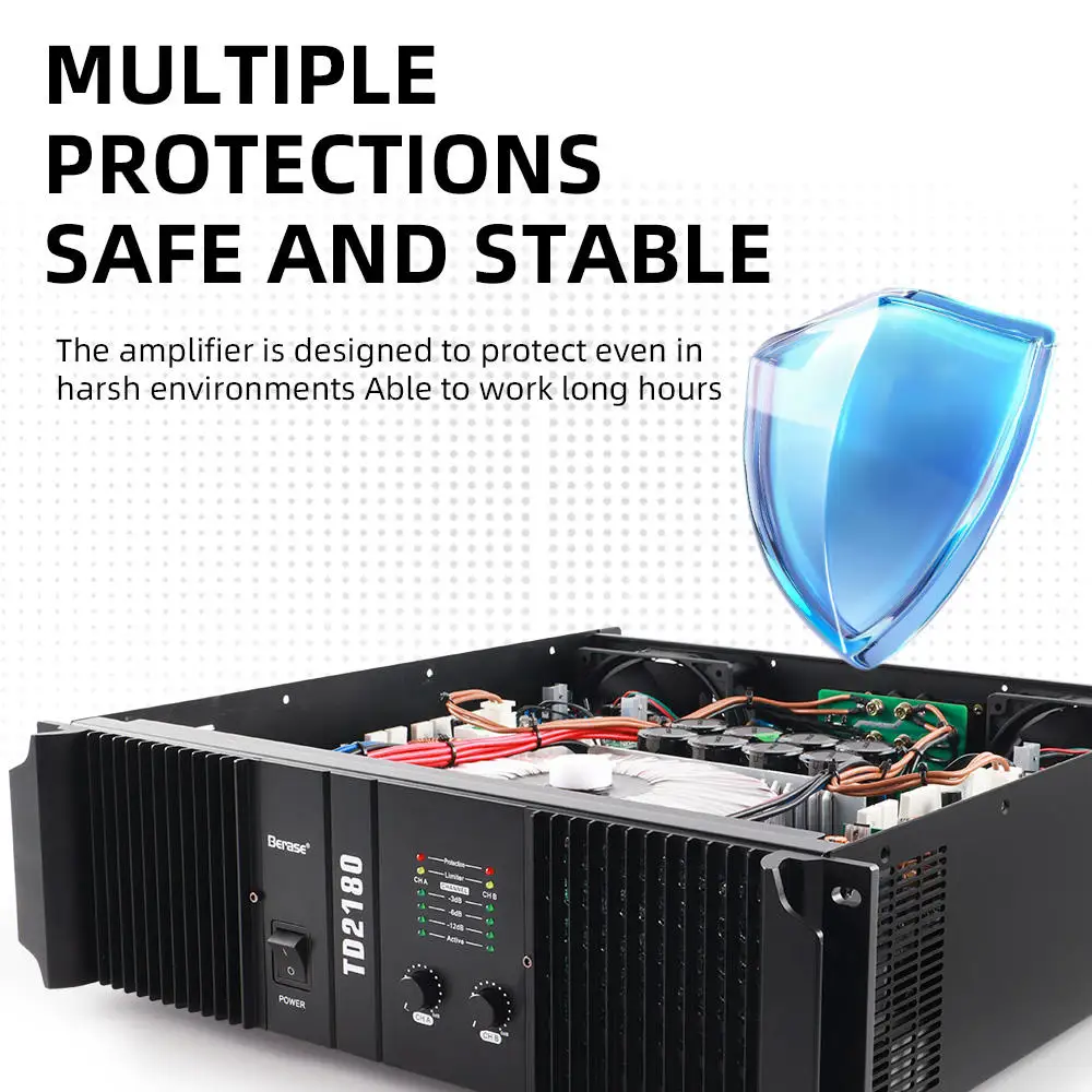 Фото Профессиональный усилитель мощности Aliexpress TD-2180 2x1800W класса D, 2U, для установки в стойку, высокой эффективности, для караоке, сцены, вечеринок и PA-систем №4