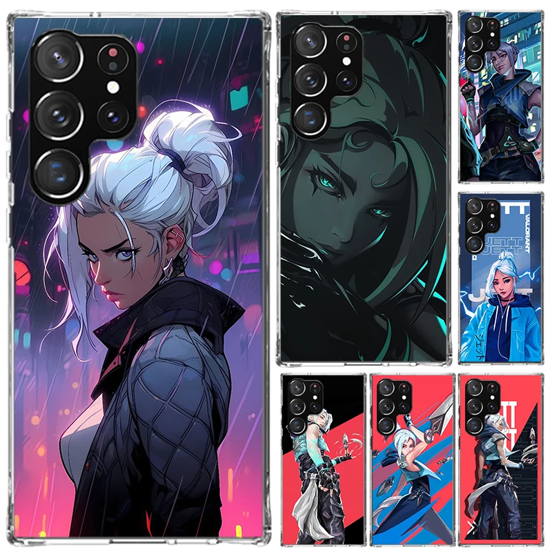 Чехол Valorant Jett для телефона Samsung Galaxy S24 S23 S22 S21 Ultra S20 FE S10 Plus S10E S9 S8 + S7 Edge мягкий чехол с