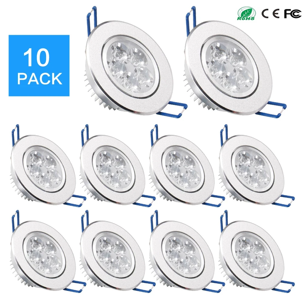 Купи 10 pack/lots LED Spot LED Downlight Dimmable Bright light Recessed decoration Ceiling Lamp 110V 220V AC85-265V Power Spotlight за 689 рублей в магазине AliExpress