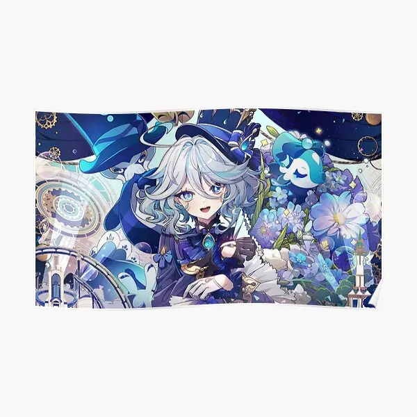 Furina иллюстрация Genshin ударный Плакат Украшение комната Печать фотообои винтажный