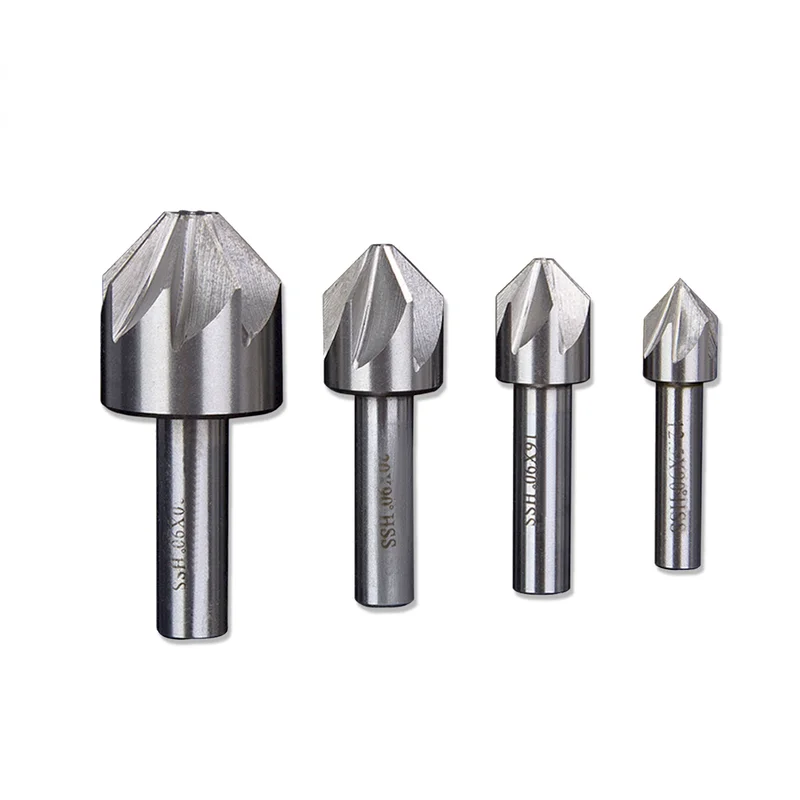 

1 шт./компл. 12,5/16/20/30 мм HSS зенкер 6/8 канавка 90 градусов фаска Концевая фреза режущее сверло фаска заусенцовка инструмент