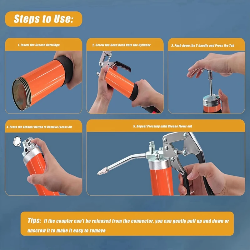 Набор инструментов для смазки Профессиональный сверхмощный набор 8000 фунтов на