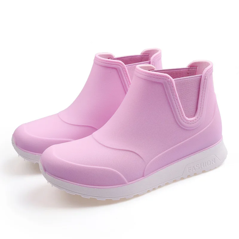 Women's Rain Shoes Wear-resistant  Non Slip and Waterproof Four Season Water Shoes for Leisure Wear Outside Rain Boots