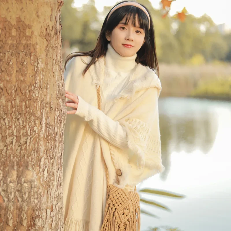 Осенний женский длинный пуловер с v-образным вырезом свободный свитер уличная