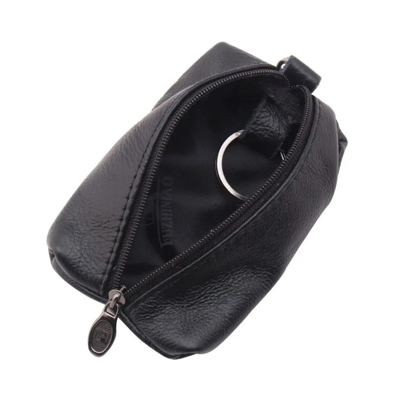 Car Key Case Men Women Leather Wallets Key Holder Housekeeper Covers Zipper Bag Keychain Cover for Keys Organizer Card Bag images - 6