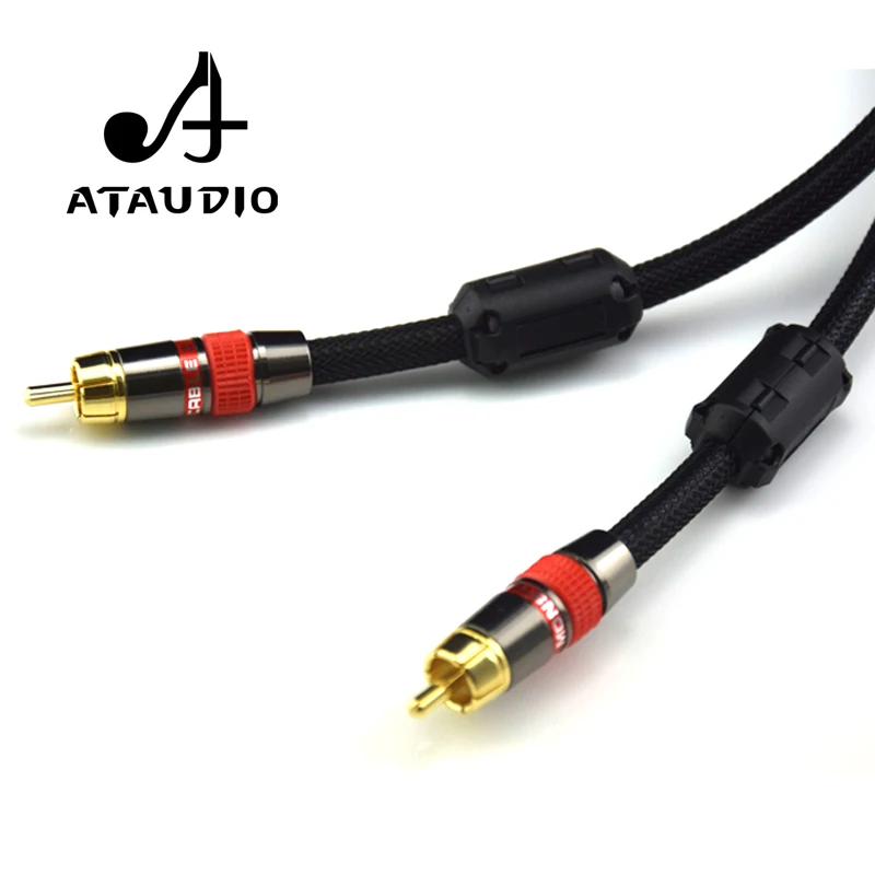 

ATAUDIO 4N OFC 75ohm Audio Video Rca Cable Hifi Digital Coaxial Hi-end RCA to RCA Male Subwoofer Audio Cable 1m 2m