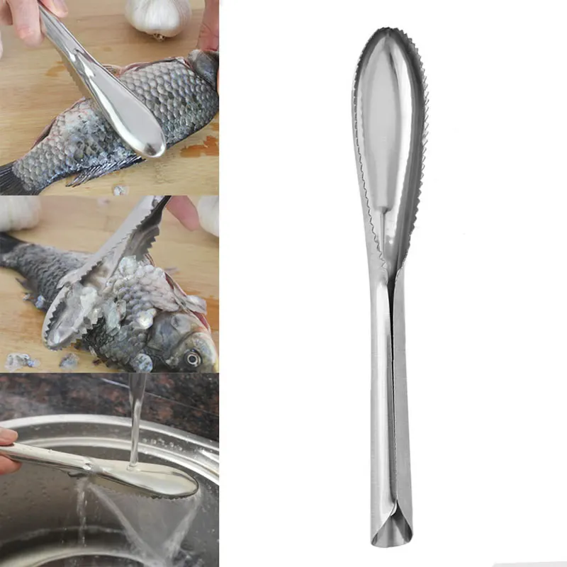 

Stainless Steel Fish Scaler for Scale Cleaning Scale Removing Kitchen Gadgets Accessories Tools Kit Kitchen Cleaning