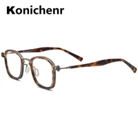 konichenr retro acetate rim square optics glasses frame men prescription spectacles male large eyeglass frames 1206