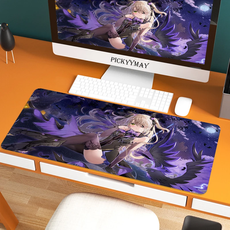 

Kawaii Anime Mouse Pad Genshin Impact Gamer Mousepad Cute Desk Mats Large Gaming Keyboard Mouse Mat Locking Edge Table Pads
