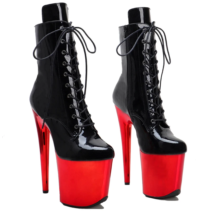 Leecabe RED platform with Black patent upper 20CM Pole Dance shoes