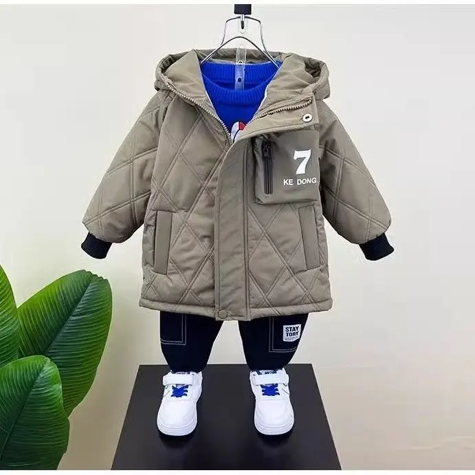 Зимняя куртка для мальчиков и девочек зимние детские парки пуховик средней длины