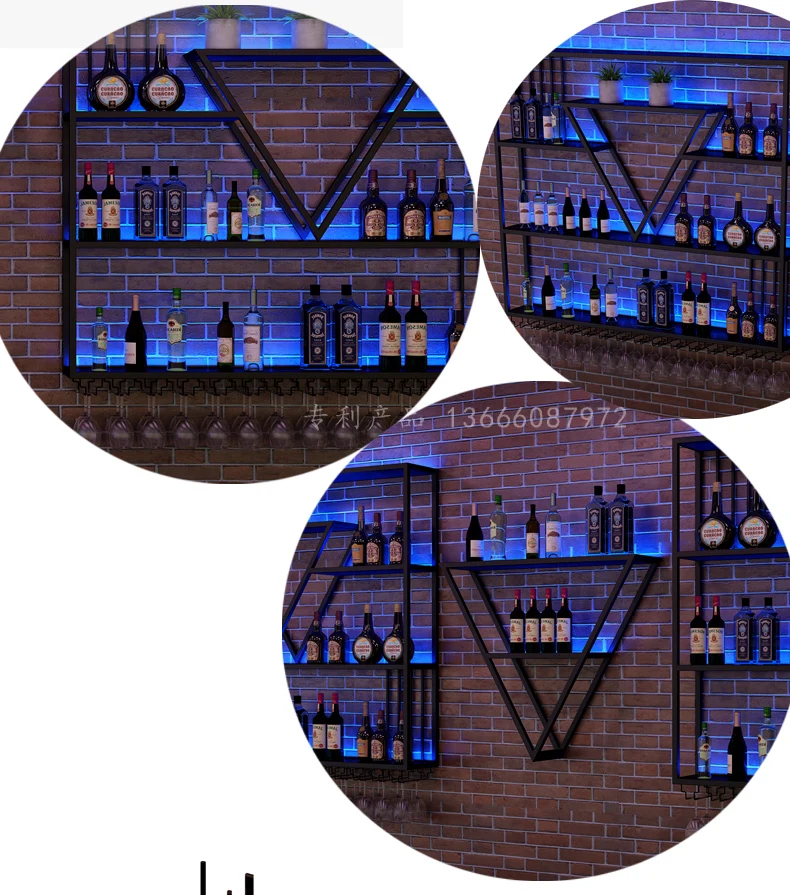 Креативная настенная Винная стойка для бара барбекю магазина
