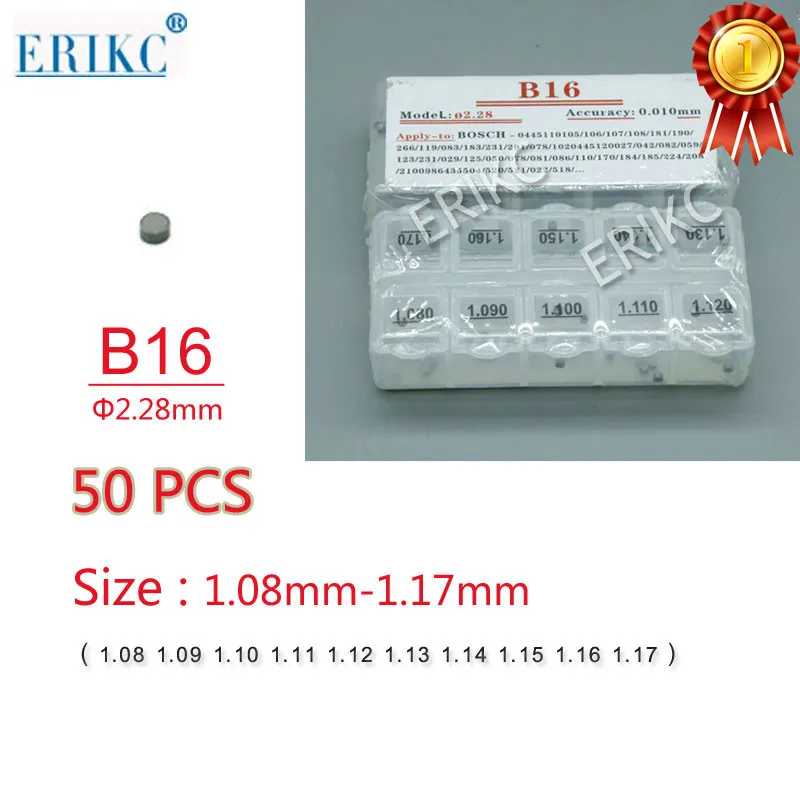 

50PCS ERIKC B16 Size 1.08-1.17mm Gaskets Fuel Injector Nozzle Valve Washer Injector Body Spacer Adjusting Shims for120 Series