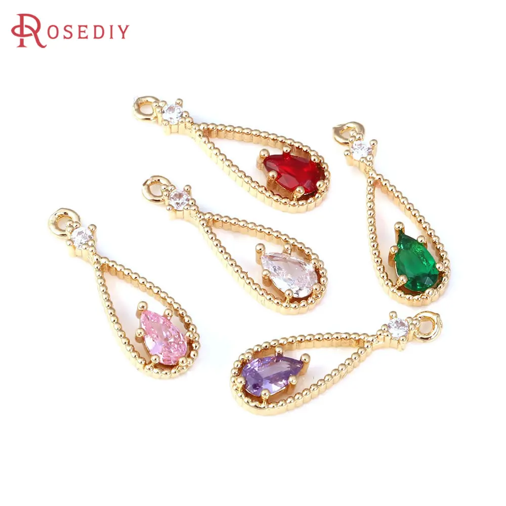 Подвески в форме капли из 18-каратного золота 10 шт