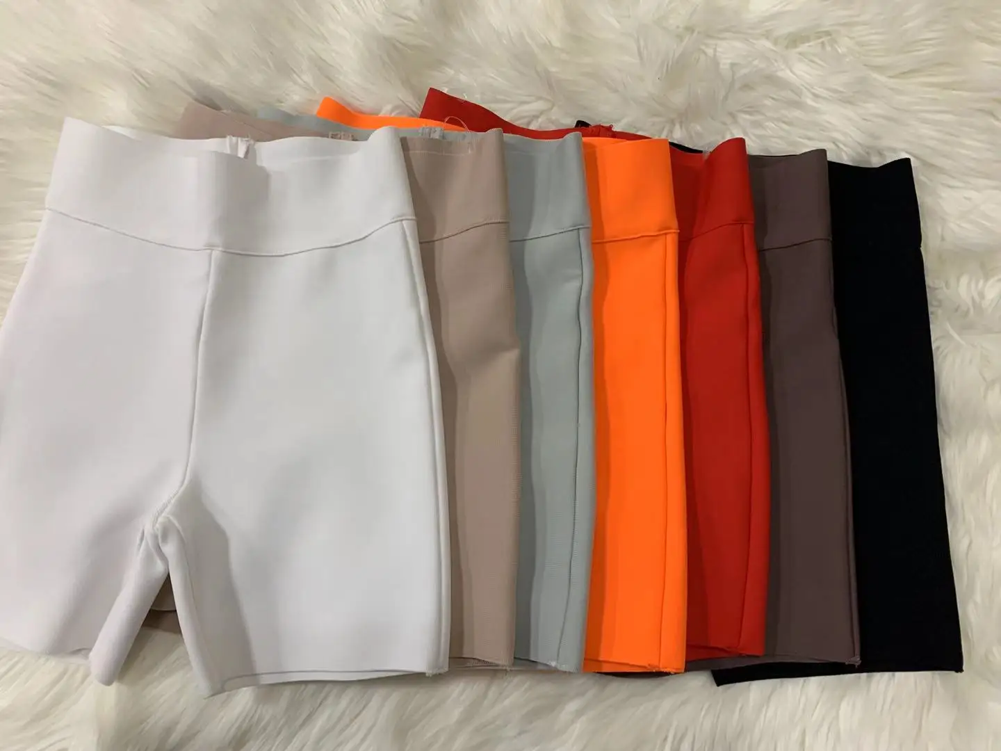 

9 Colors Bandage Shorts White Black Grey Bandage Short Pants High Waist Top Quality Rayon Vintage Shorts