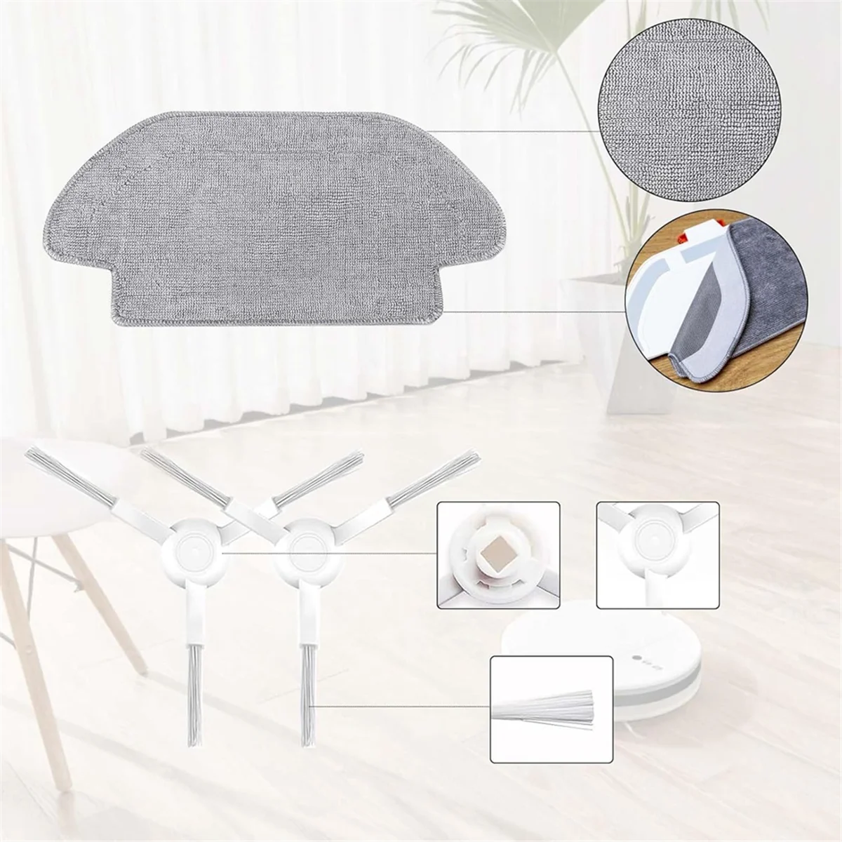 Для Xiaomi Mi Robot Vacuum Mop 2S/Mop Pro/Mop P/Robot S12/S10 EU/STYJ02YM Основная боковая щетка Hepa Filter Cloth