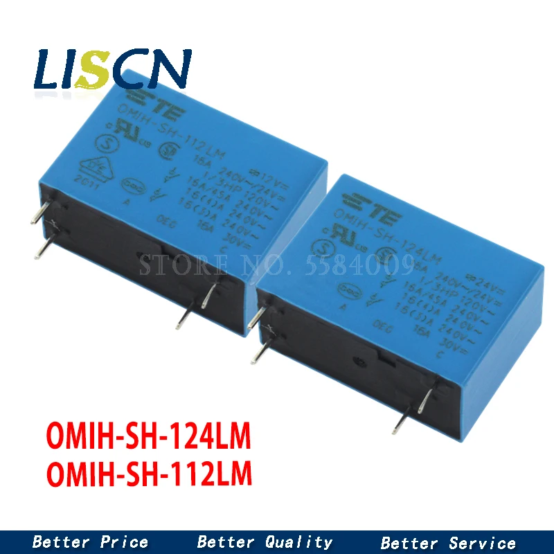 2PCS OMIH-SH-112LM OMIH-SH-124LM 12VDC 24VDC 16A 0MIH-SH-112LM 4Pin OMIH Relay |