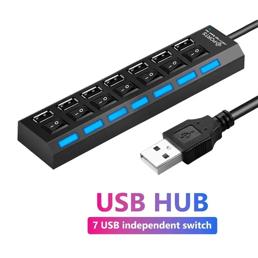 Концентратор USB 2.0 несколько портов USB-разветвителя концентратор адаптер питания