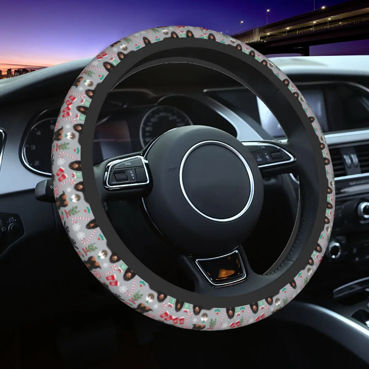 

Cavalier King Charles Spaniel Steering Wheel Covers Christmas Gifts Dog Breed Steering Wheel Protector for SUV Car Accessories