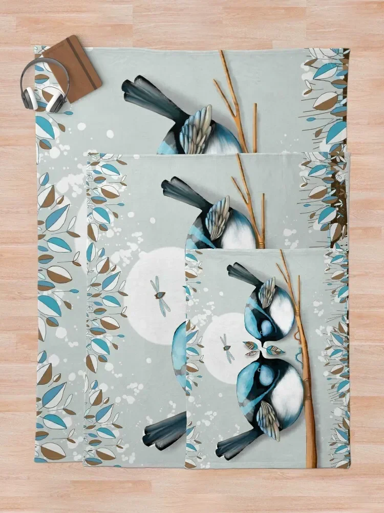 Синее сказочное одеяло плед на диван декорации рождественские подарки одеяла