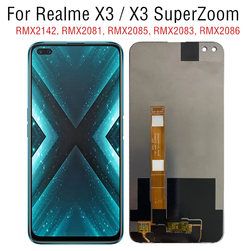 ЖК-дисплей 6,6 дюйма для Realme X3 SuperZoom RMX2086 RMX2142 RMX2081 RMX2085 RMX2083, сенсорный экран с дигитайзером в сборе