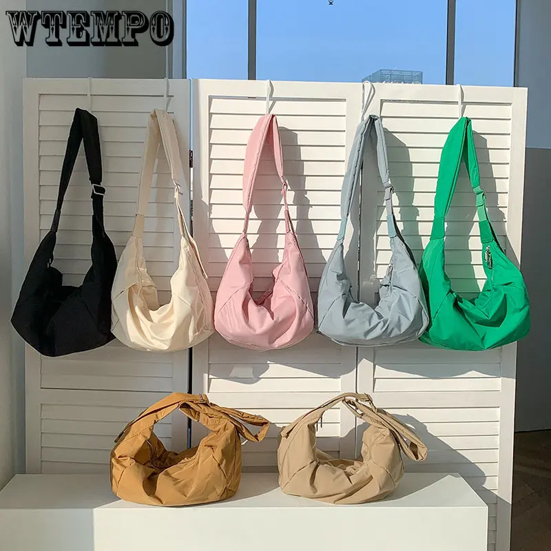 Canva Large Capacity Casual Nylon Messenger Crossbody Shoulder Bag Solid Color Women School Luxury Designer Totes Bags Ashion