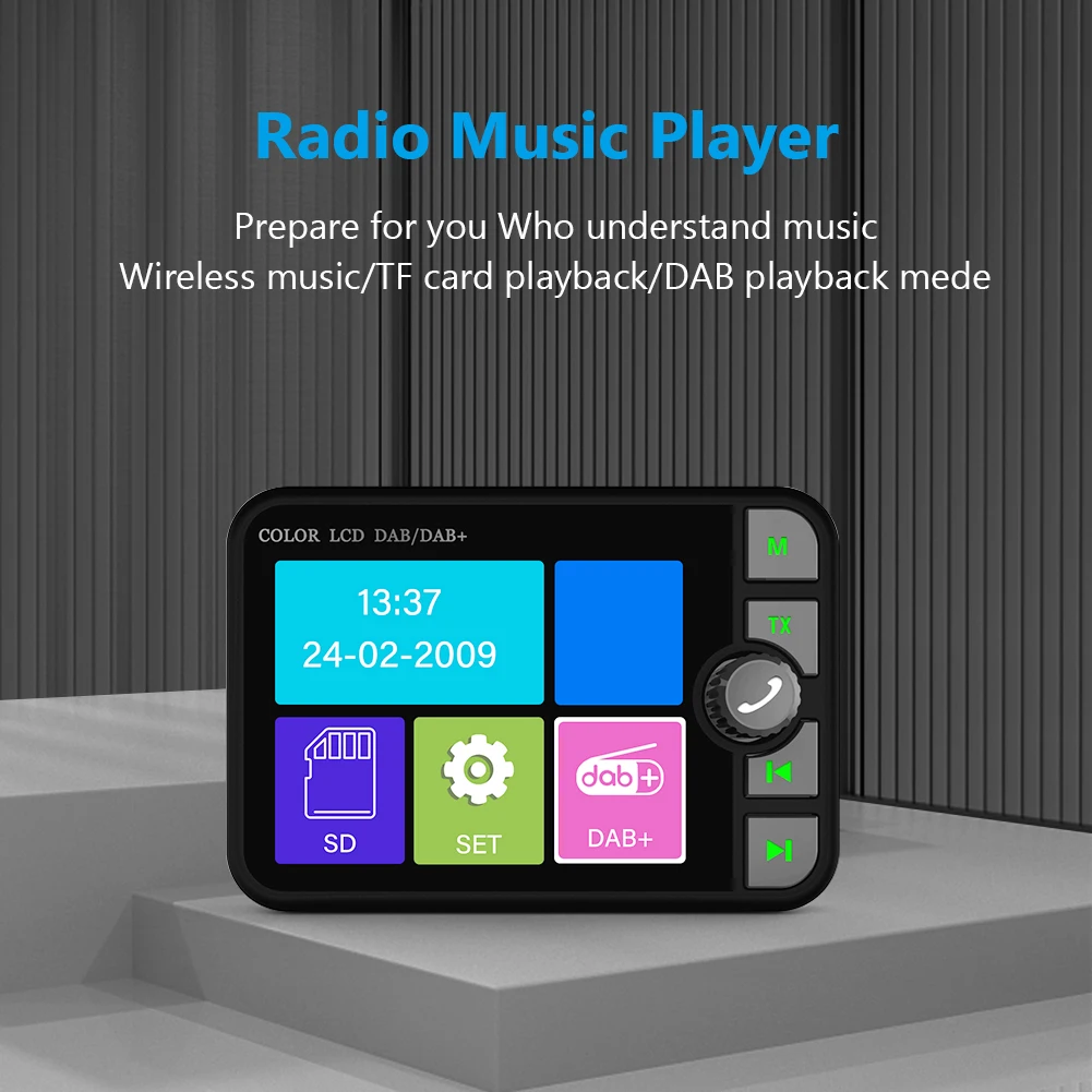 

Стерео MP3-плеер 2,4 дюймов ЖК цветной экран MP3 FM передатчик DAB + приемник DAB радиоприемник Bluetooth-совместим для автомобиля 5,0