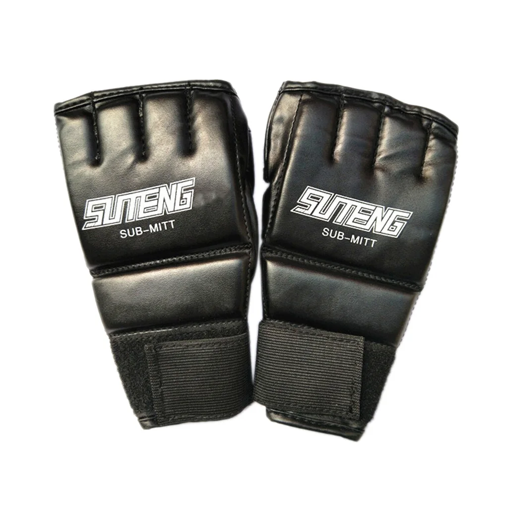 

1 Pair Boxing Gloves Sport Men Half Finger Muay Thai Gloves MMA Kick Boxing Training Mittens Cool Gloves