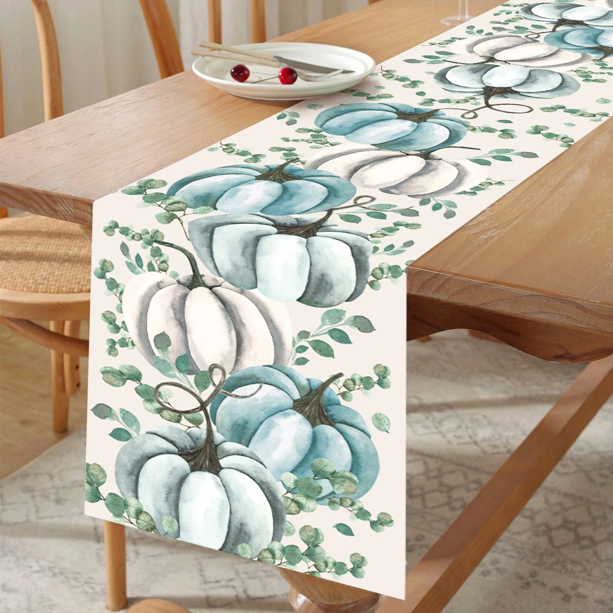 1 шт. синий стол в виде тыквы на День Благодарения флаг счастливая фотография