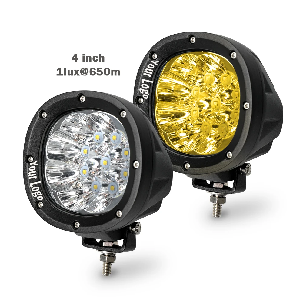 Комбинированный вспомогательный Янтарный туман, фонарь 90 Вт, 650 м, 4-дюймовый внедорожник 4x4, бампер, грузовик, внедорожник, светодиодный фонарь для вождения