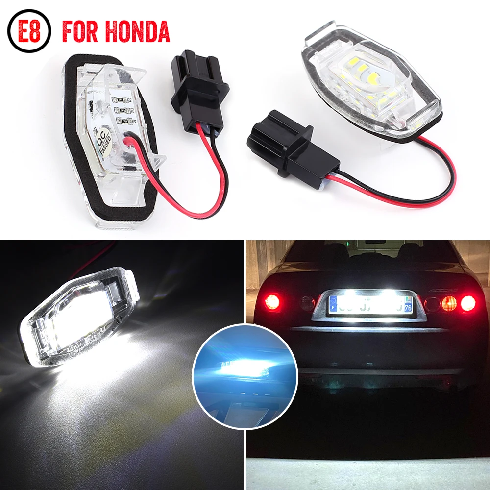 

2 Pcs No Error Car License Number Plate Light Lamp For Honda Civic Sedan Pilot Accord Sedan Odyssey Acura MDX RL TL TSX RDX ILX