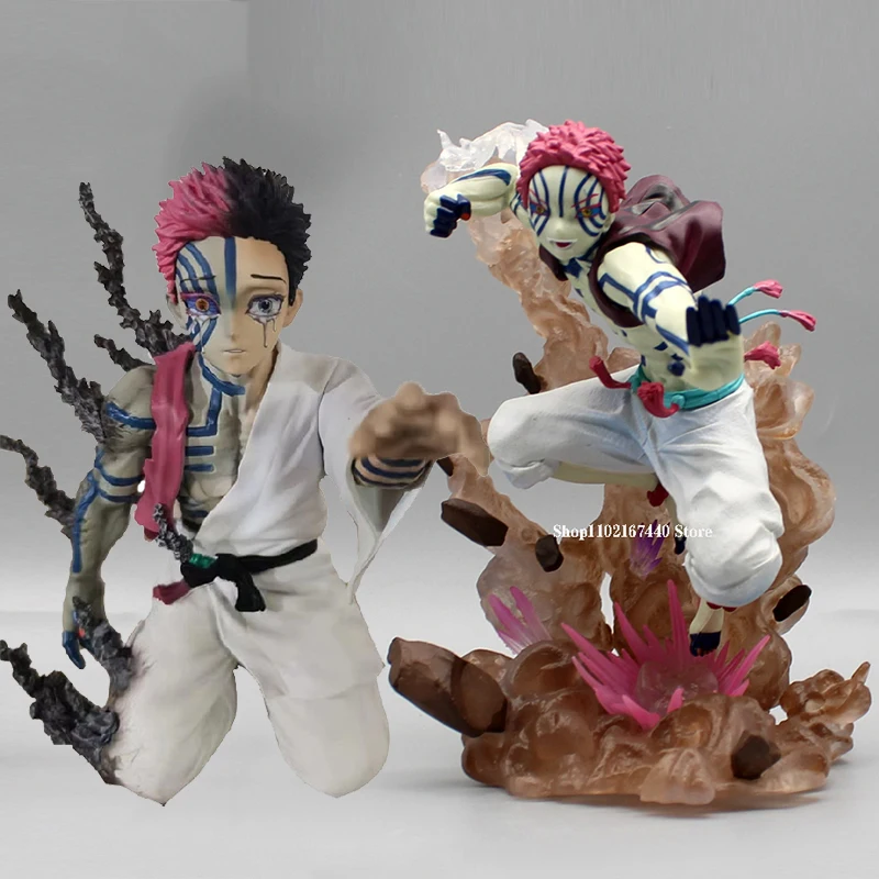 

Anime Juuni Kitsuki Akaza Figure Demon Slayer Fighting Akaza Action Figurine Combat Model GK PVC Collectible Dolls Toys Gifts