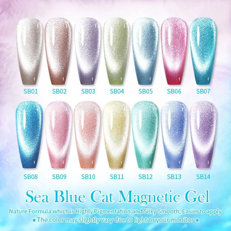BORN PRETTY 7 мл морской синий кот магнитный гель розовый фиолетовый магнитные ногти