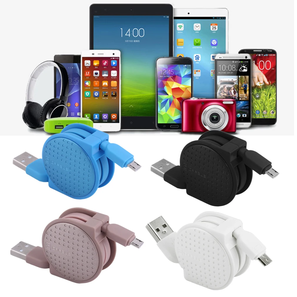 

Personal Design Flexible Data Transmission Cable Smart Phone Charging Cable 1M Stretchable Data Sync Cable For Android