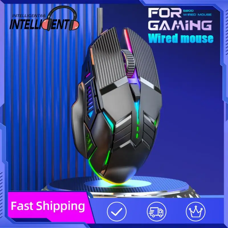 

With Rgb Backlight Office Game Mouse Ergonomics Mice 6 Key Luminous Mute Mouse High Quality 3200 Dpi Usb Wired Rgb Gaming Mouse