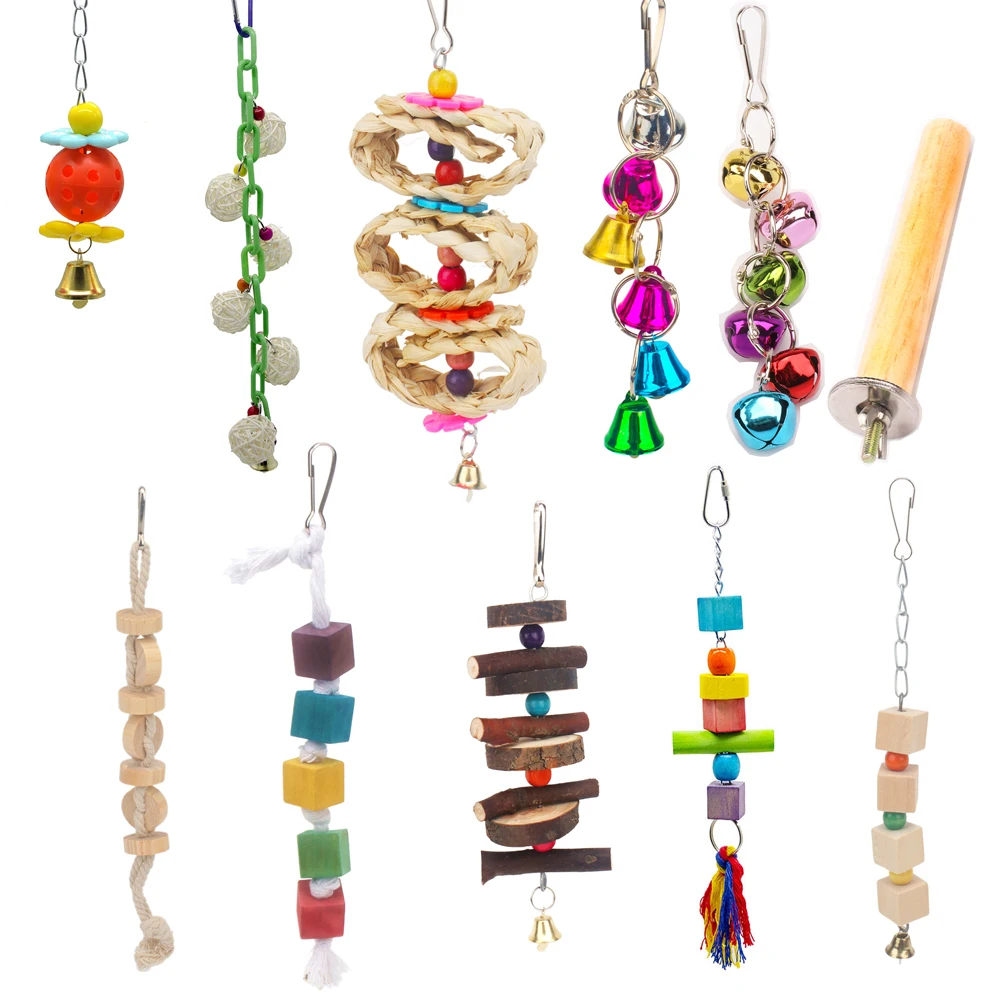 For Parrot Conure Cockatiel Accessories Cage Decoration Love Swing Perch And Budgie Parakeet Toy Jouets Oiseaux Vogel