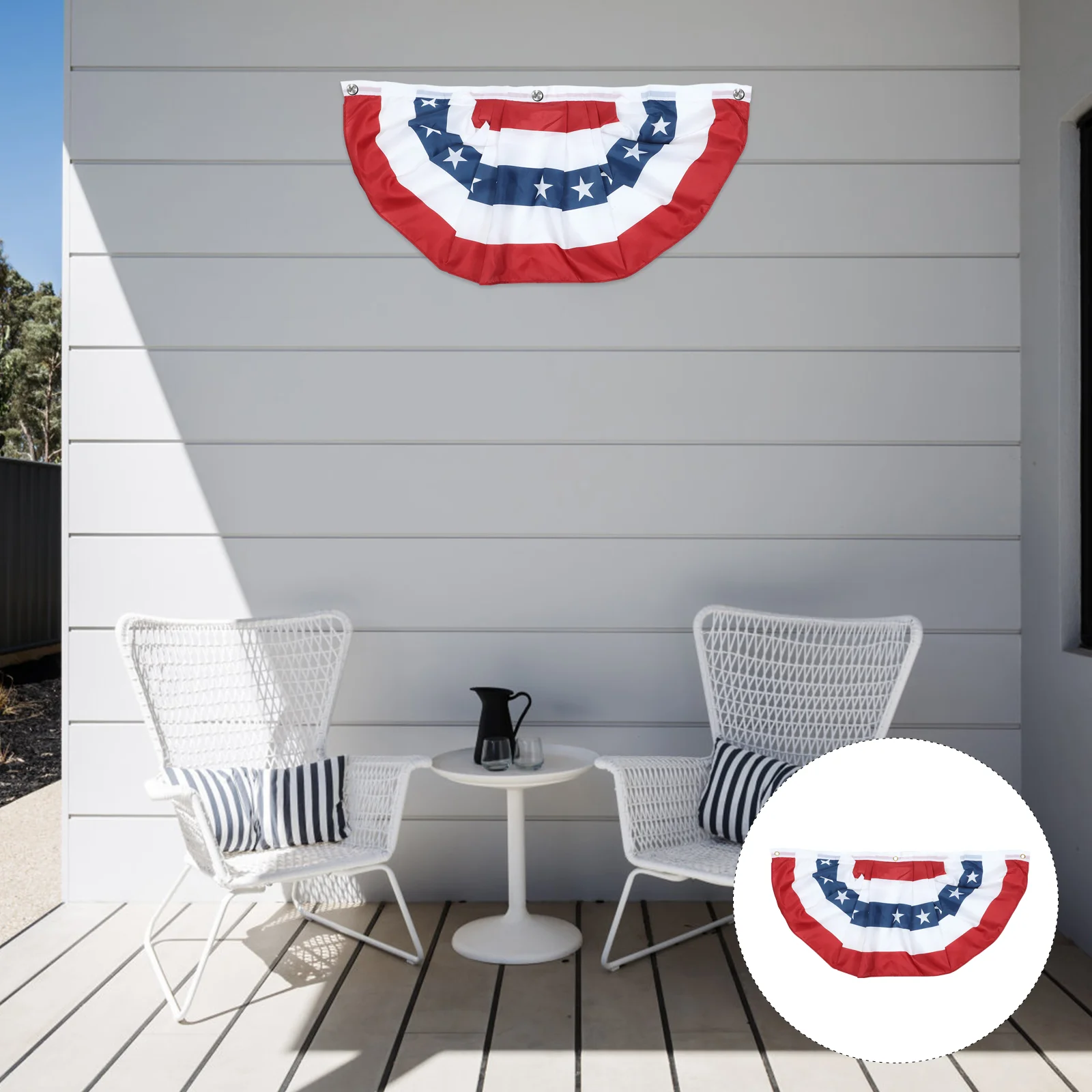 

4Pcs American Flag Outdoor Indoor The 4th Of July American Flag Bunting Bunting Flags Half Fan Banner