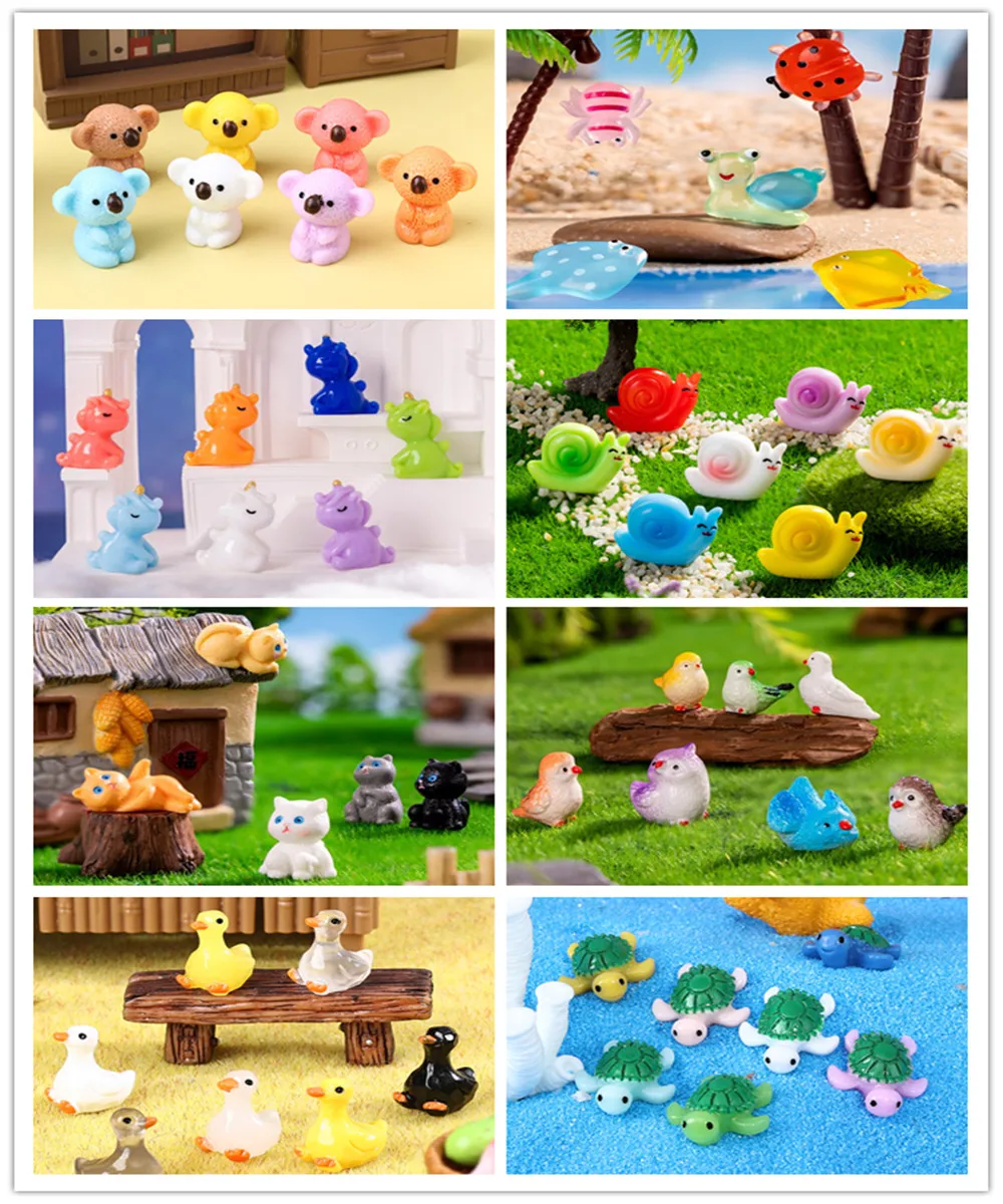 Kawaii 3D смола мультфильм животное улитка коала черепаха единорог утка птица