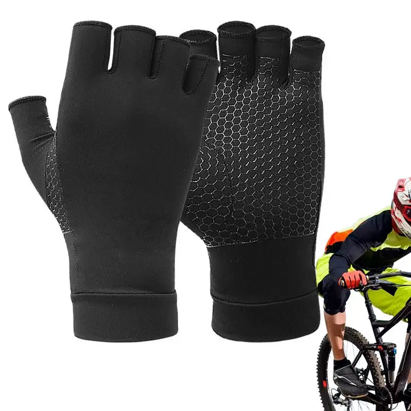 

Hand Compression Gloves Non-slip Honeycomb Palm Copper Fiber Hand Gloves High-elastic Soft Typing Sports Gloves For Single Bar