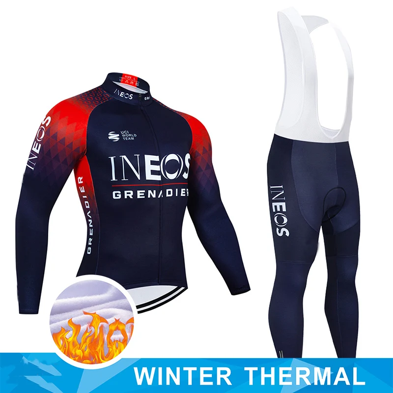 

Комплект зимних велосипедных трикотажных брюк команды INEOS 2022, Мужская одежда для горных велосипедов, велосипедная одежда, теплая флисовая в...