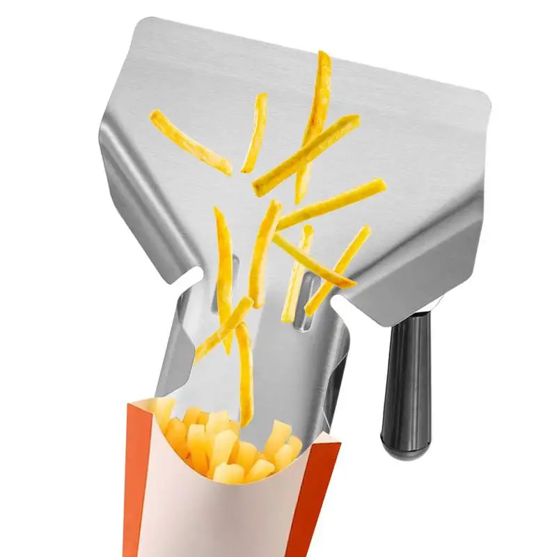 

Scoop Metal Stainless Steel Fry Scoop Fry Bagger Scooper Easy Fill Tool For Bags & Boxes Ice Snacks Dried Nuts French Fries