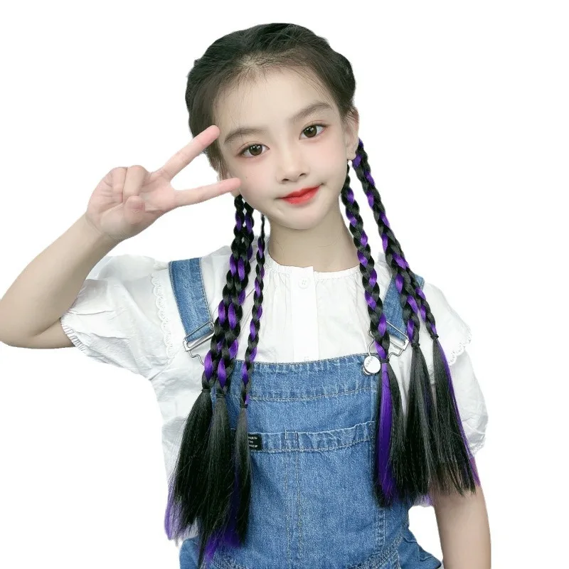 Короткое видео: Детский парик с розовыми краями оплетка боксера и двойной