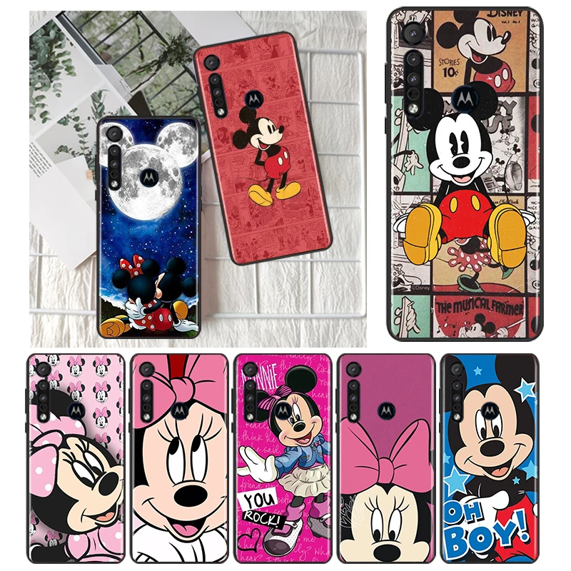 

Disney Art Mickey Mouse For Motorola MOTO G9 G8 E7 E7i E6 Power Edge One Fusion Plus Lite Hyper Marco Black Phone Case