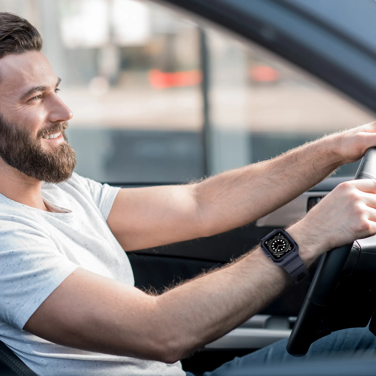 Strap + Case for Apple Watch Band 45mm 44mm 42mm 40mm with Bumper Case Rugged Men Bands for IWatch Series 7 6 5 4 3 2 Military